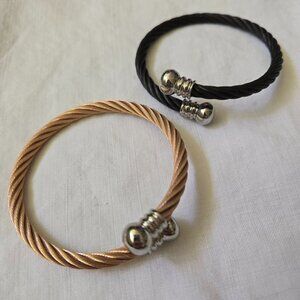 SET OF TWO (2) CABLE BRACELETS